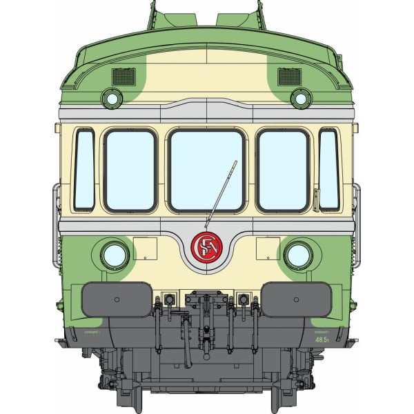 [HO] : Autorail RGP 1 X-2737, Vert, BATIGNOLLES, sans cuisine, Ep. III-IV, AC Sound 3 rails - MB260SAC