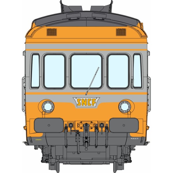 [HO] : Autorail RGP 1 X-2726, Orange Alu, Metz, Ep. IV, Analogique - MB261