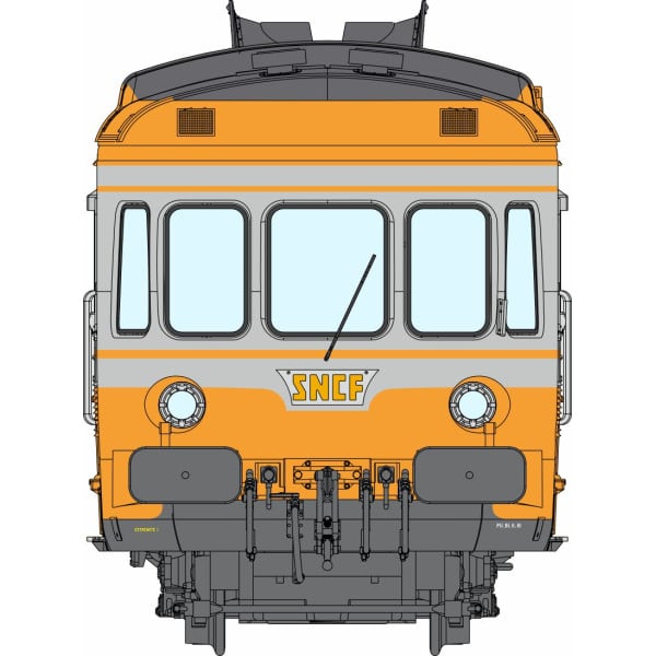[HO] : Autorail RGP 1 X-2732, Orange Béton, LYON-VAISE, Ep. IV, Analogique - MB262