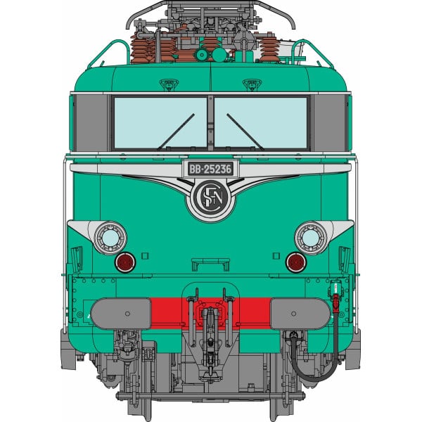 [HO] : Locomotive électrique BB 25236 Livrée verte, VÉNISSIEUX avec jupes, Ep. IV-V, DCC Sound - MB252S