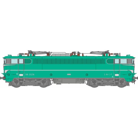 [HO] : Locomotive électrique BB 25236 Livrée verte, VÉNISSIEUX avec jupes, Ep. IV-V, Analogique - MB252
