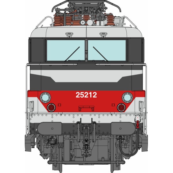 [HO] : Locomotive électrique BB 25212 Livrée Multiservices, RENNES logo casquette Ep. V, Analogique - MB255