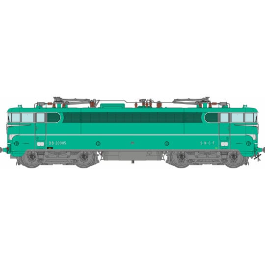 [HO] : Locomotive électrique BB 20005 Prototype, Livrée verte, DOLE, Ep. III-IV, DCC Sound - MB256S