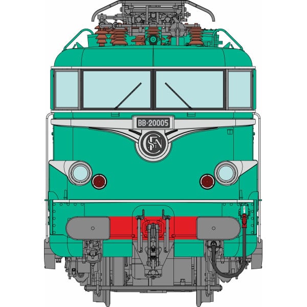 [HO] : Locomotive électrique BB 20005 Prototype, Livrée verte, DOLE, Ep. III-IV, DCC Sound - MB256S