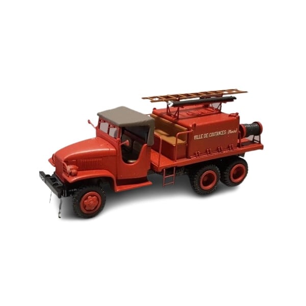 [HO] Camion GMC Pompiers, cabine tôlée "Coutances" - CB083