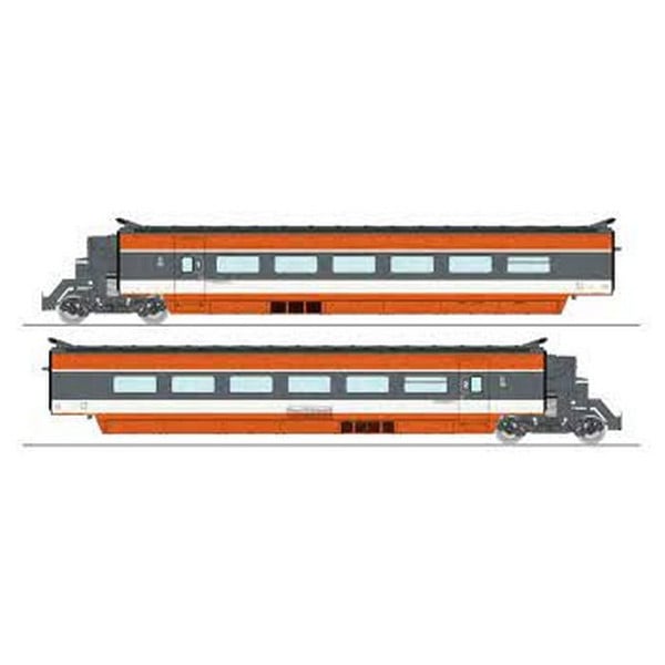 [HO] : Coffret de remorques TGV PSE rame n°110 CFF, 2 éléments (Remorques R3, R7), Ep. IV, AC 3 rails - REE TGV010SAC