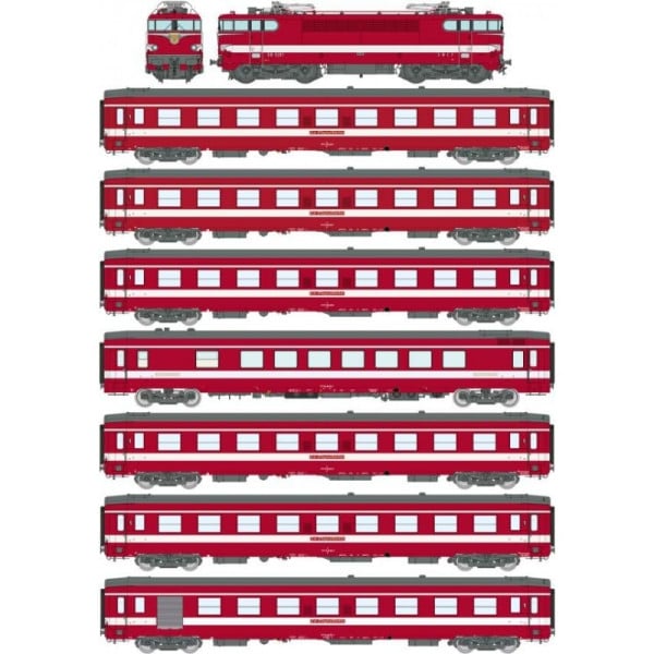 [HO] : Coffret « LE CAPITOLE », locomotive BB 9281 + 7 voitures, SNCF, AC Sound 3 rails - CM016SAC