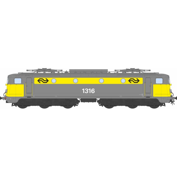 [HO] : Locomotive électrique série 1300 N°1316, livrée grise et jaune, Ep. IV, NS, Analogique - NS1300-4