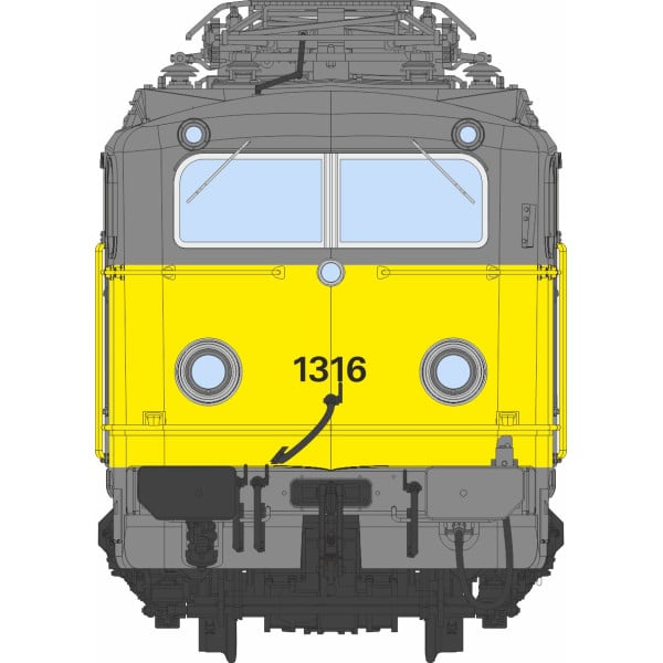 [HO] : Locomotive électrique série 1300 N°1316, livrée grise et jaune, Ep. IV, NS, Analogique - NS1300-4