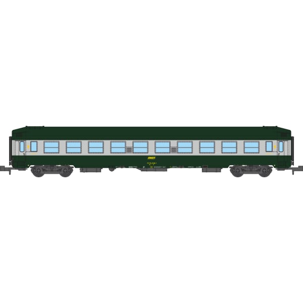 [N] : Voiture UIC couchettes B9c9 Vert / Alu Livrée C160, Ep. IV, SNCF – MIKADOTRAIN NW345