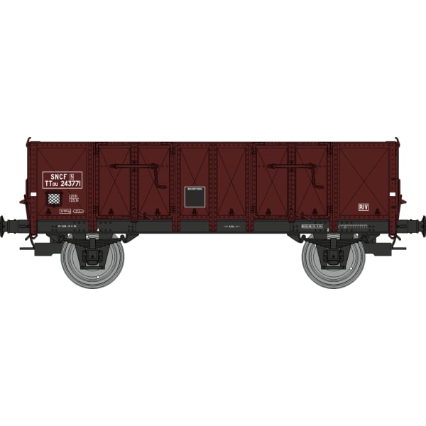 [HO] : Coffret de 2 wagons tombereaux Ludwigshafen caisse métallique, SNCF, Ep. III – WB916