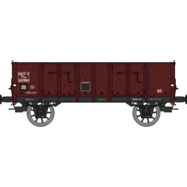 [HO] : Coffret de 2 wagons tombereaux Ludwigshafen caisse métallique, SNCF, Ep. III – WB916