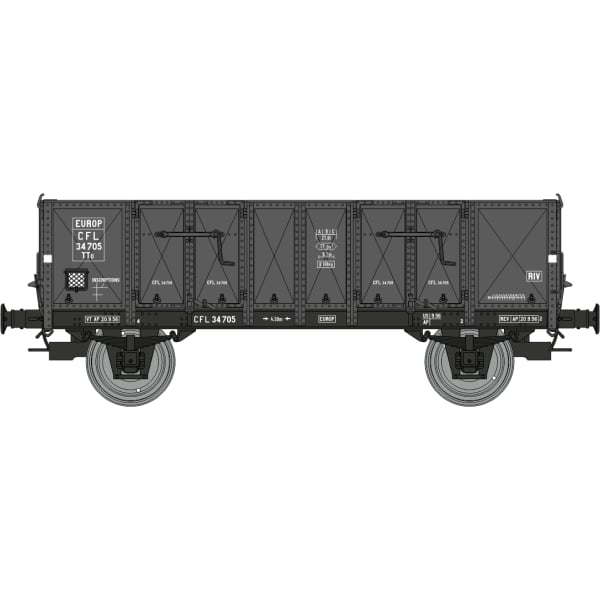 [HO] : Wagon tombereau Ludwigshafen caisse métallique, CFL, Ep. III – WB919