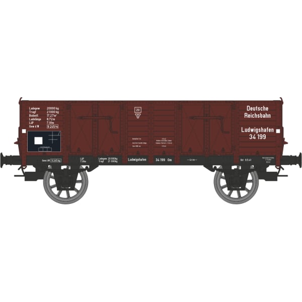 [HO] : Coffret de 2 wagons tombereaux Ludwigshafen caisse métallique, DR, Ep. III – WB928