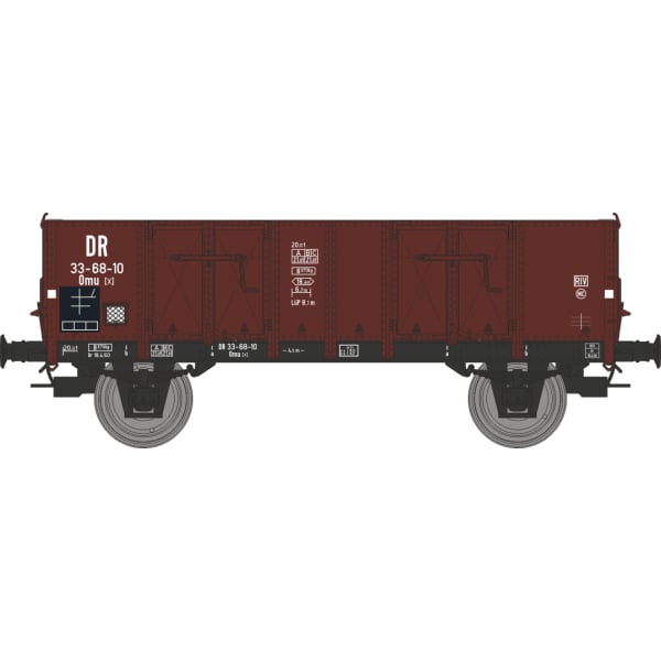 [HO] : Coffret de 2 wagons tombereaux Ludwigshafen caisse bois et métallique, DR, Ep. IV - WB931