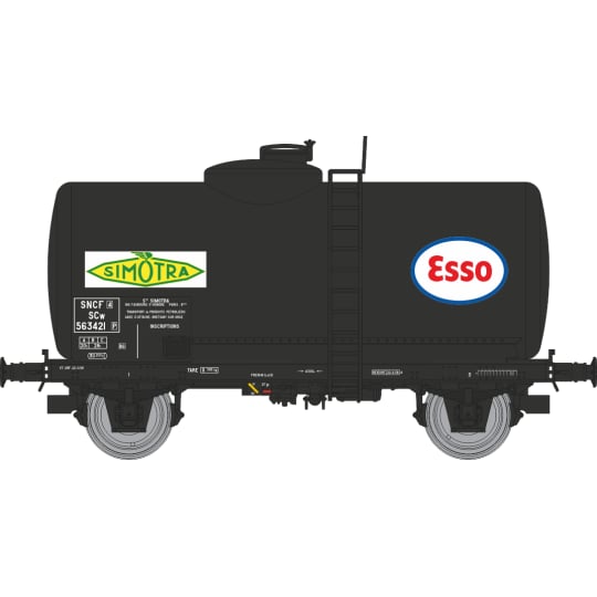 [HO] : Wagon citerne pétrole SIMOTRA ESSO, SNCF, Ep. III – WB873