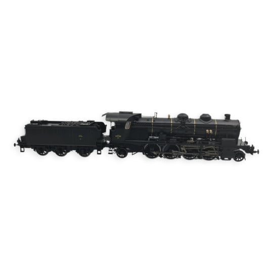 [HO] : Locomotive à vapeur 141 D 202 + Tender 25 A 334 Noire, Ep. III, Analogique - MB159