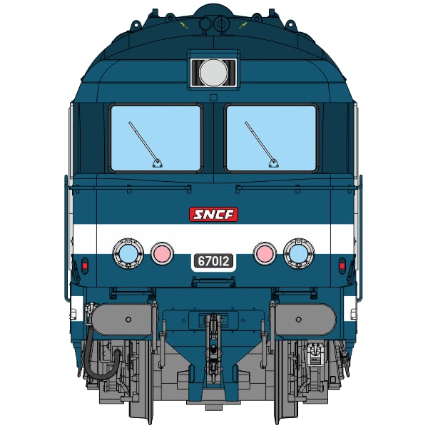 [HO] : Locomotive diesel BB 67012 Livrée bleue, Nevers, Ep. IV, Analogique - MB245
