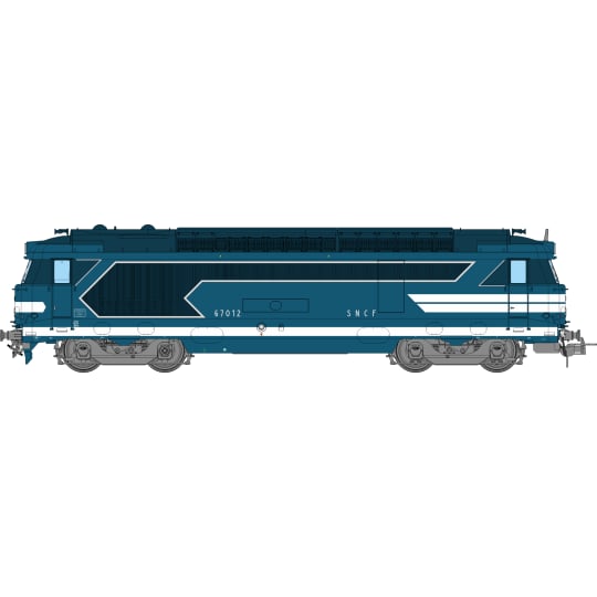 [HO] : Locomotive diesel BB 67012 Livrée bleue, Nevers, Ep. IV, Analogique - MB245