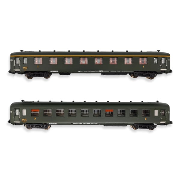 [N] : Coffret de 2 voitures DEV AO courtes, A8 myfi et C10 myfi, vert 306, Ep. III – MIKADOTRAIN NW272