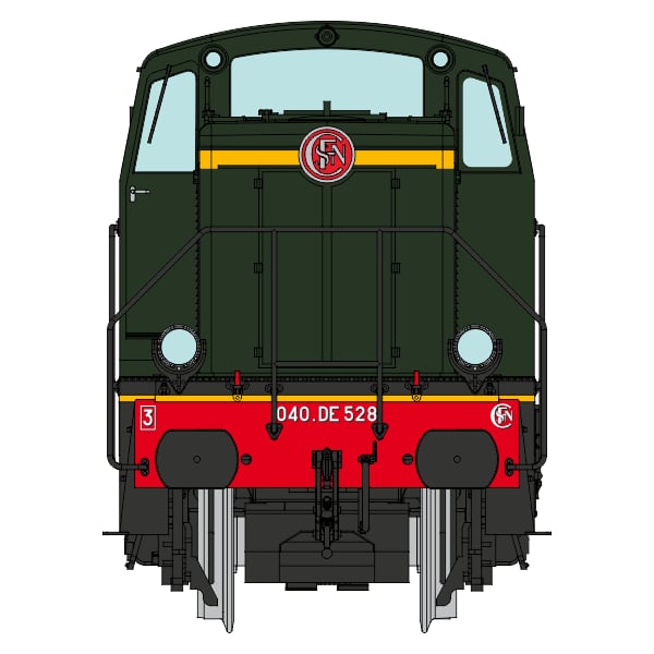 [HO] : Locomotive diesel 040 DE 528, livrée d'origine, Ep. III, SNCF, Analogique - JM017