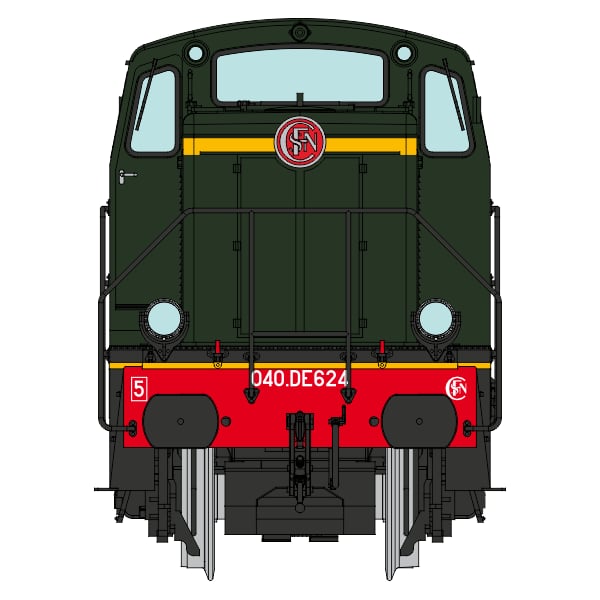 [HO] : Locomotive diesel 040 DE 624, livrée d'origine, Ep. III, SNCF, DCC Sound - JM018S