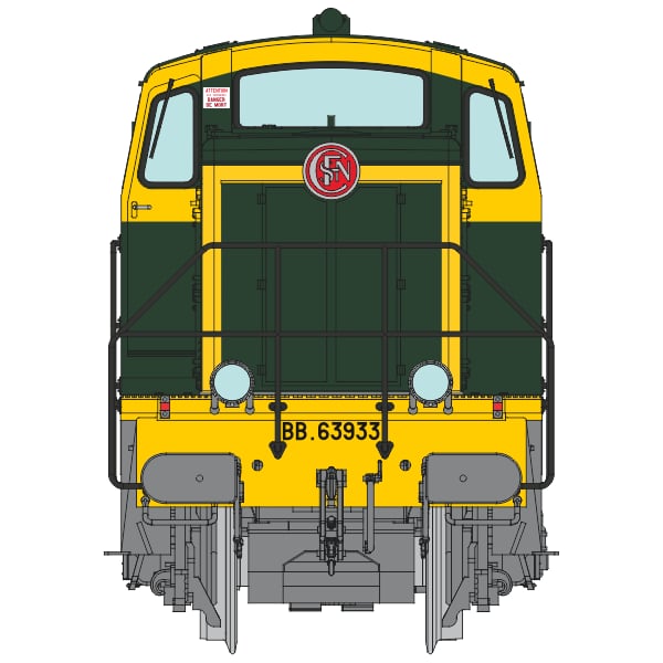 [HO] : Locomotive diesel BB 63933, Nantes, livrée vert 301, Ep. IV, SNCF, Analogique - JM019