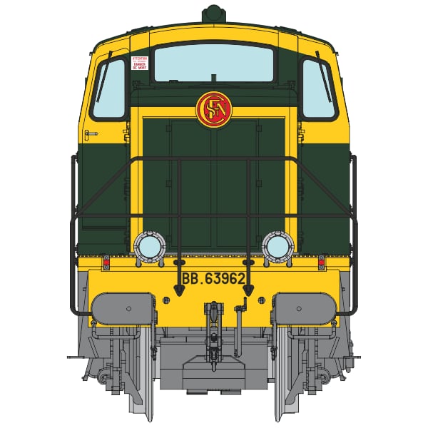 [HO] : Locomotive diesel BB 63692, Villeneuve, livrée vert 301, Ep. IV, SNCF, Analogique - JM020