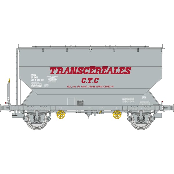 [HO] : Wagon céréalier FAUVET-GIREL TRANSCEREALES « CTC », SNCF, Ep. IV-V – WB884