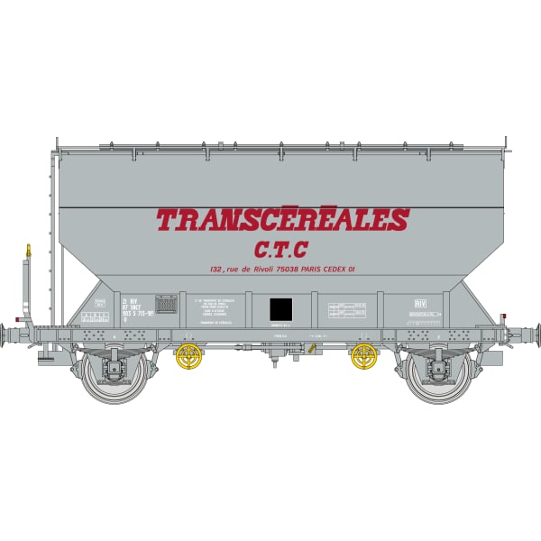 [HO] : Coffret de 2 wagons céréaliers FAUVET-GIREL « CTC », SNCF, Ep. IV-V – WB885