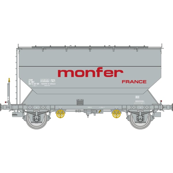 [HO] : Coffret de 2 wagons céréaliers FAUVET-GIREL « MONFER », SNCF, Ep. IV – WB892