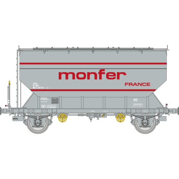 [HO] : Coffret de 2 wagons céréaliers FAUVET-GIREL « MONFER », SNCF, Ep. IV – WB892