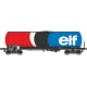 [HO] : Coffret de 3 wagons citernes longues ANF « ELF », bogies Y23M, SNCF, Ep. IV – WB935