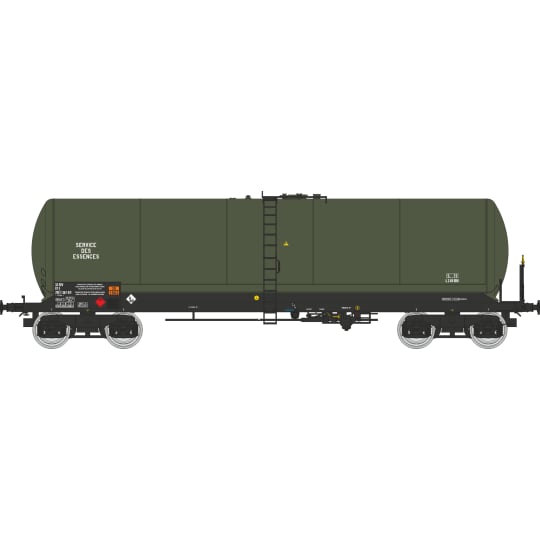 [HO] : Coffret de 3 wagons citernes longues ANF « ESSENCE DES ARMEES », bogies Y23S, SNCF, Ep. V-VI – WB939