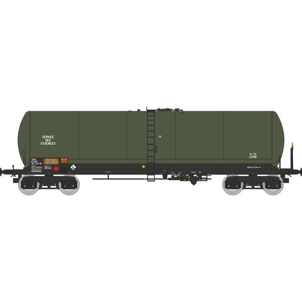 [HO] : Coffret de 3 wagons citernes longues ANF « ESSENCE DES ARMEES », bogies Y23S, SNCF, Ep. V-VI – WB939