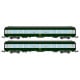[N] : Coffret de 2 voitures couchettes UIC à toit haut 2ème classe, Livrée vert 160, Ep. IV – MIKADOTRAIN NW187