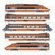 [HO] : Coffret TGV PSE 5 éléments (Motrices + Remorques R1, R8, R4 Bar), Ep. IV, Analogique - TGV001