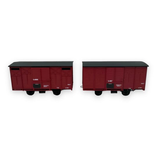 Set de 2 COUVERTS freinés, Toit Rond et Toit 2 pentes, Rouge