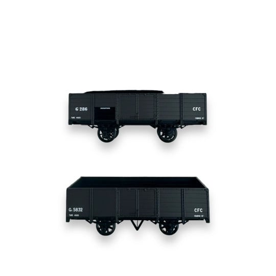 Set de 2 TOMBEREAUX freiné et non freiné, bruns, CFC, Gv 583