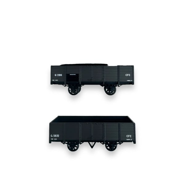 Set de 2 TOMBEREAUX freiné et non freiné, bruns, CFC, Gv 583