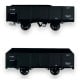 Set de 2 TOMBEREAUX freiné et non freiné, bruns, SNCF, Gv 24