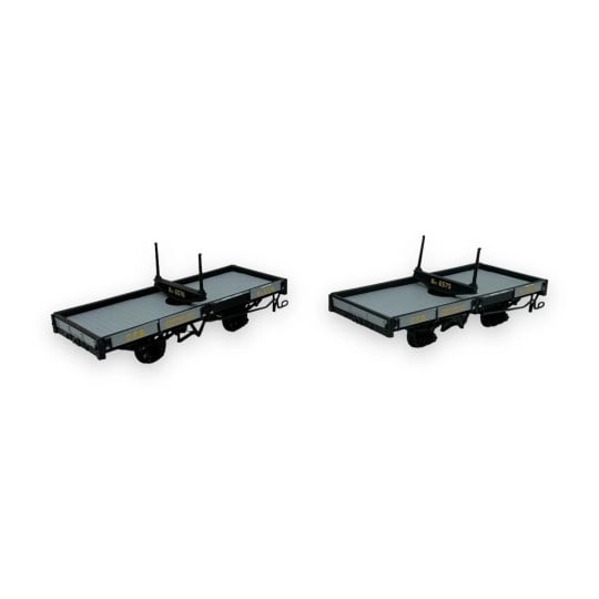 Set de 2 PLATS Porte-Grumes, freinés, Gris et ferrures noire