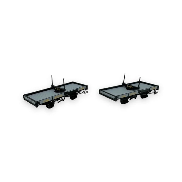 Set de 2 PLATS Porte-Grumes, freinés, Gris et ferrures noire