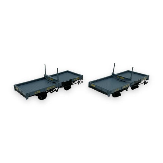 Set de 2 PLATS Porte-Grumes, freinés, Gris Foncé, CFD Htv 65