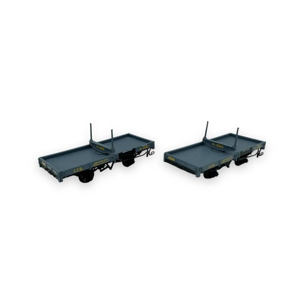 Set de 2 PLATS Porte-Grumes, freinés, Gris Foncé, CFD Htv 65