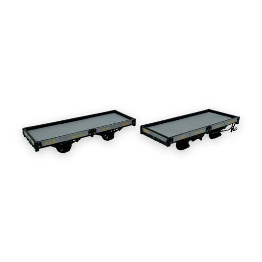 Set de 2 PLATS freiné et non freiné, gris et ferrures noires