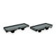 Set de 2 PLATS freiné et non freiné, gris et ferrures noires