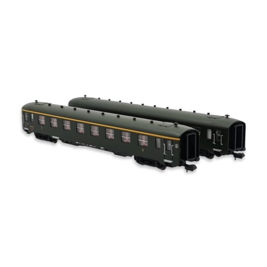 [N] : Coffret de 2 voitures DEV AO, A8 et B10, vert 306, Ep. III – MIKADOTRAIN NW282