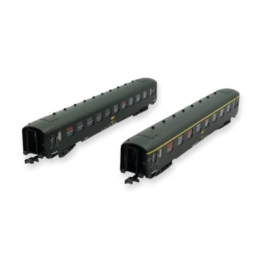 [N] : Coffret de 2 voitures DEV AO, A8 et B10, livrée vert 306 à logo jaune encadré, Ep. IV – MIKADOTRAIN NW286