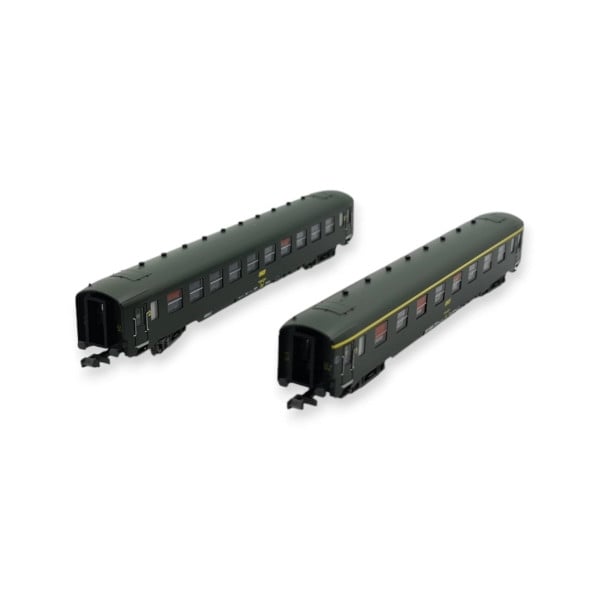 [N] : Coffret de 2 voitures DEV AO, A8 et B10, livrée vert 306 à logo jaune encadré, Ep. IV – MIKADOTRAIN NW286